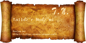 Tallér Noémi névjegykártya