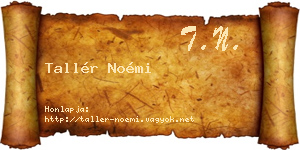 Tallér Noémi névjegykártya